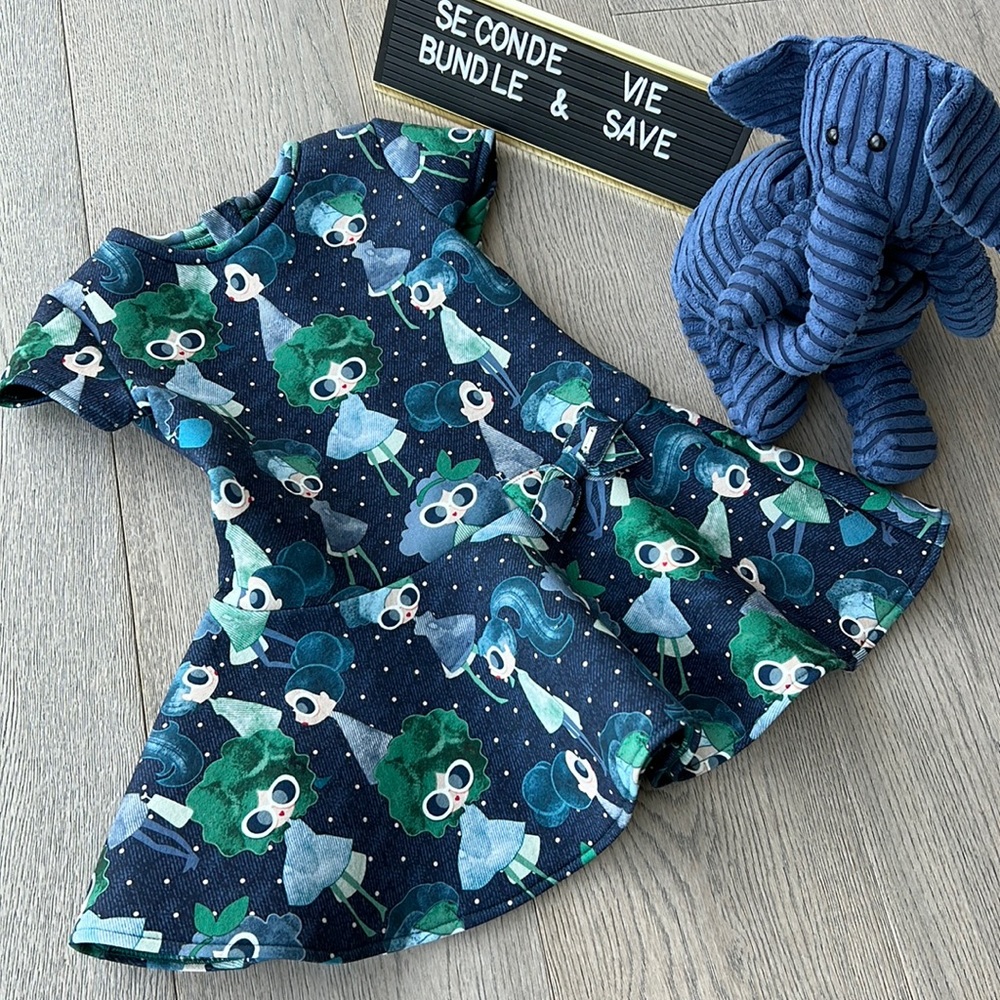 Mayoral dress with funky gal print for toddler